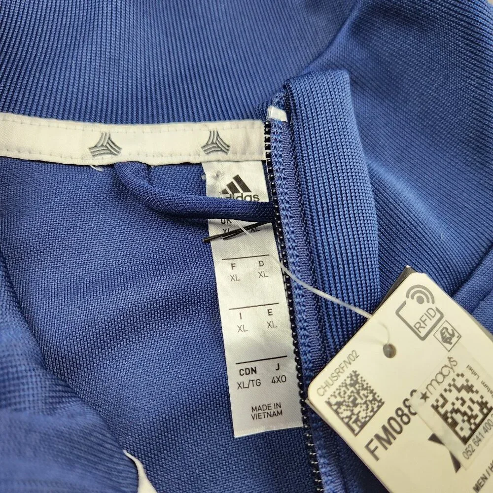 Men's Adidas Club Jacket Size XL Blue Polyester Track Soccer Jacket - Picture 4 of 11
